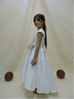 Carica l'immagine nel visualizzatore Galleria, Vestito elegante cerimonia in mikado bianco