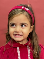 Carica l'immagine nel visualizzatore Galleria, Cerchietto capelli in velluto rosso con personalizzazione nome