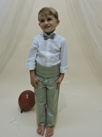 Carica l'immagine nel visualizzatore Galleria, Fascia smoking pantalone e papillon raso verde salvia