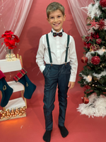 Carica l'immagine nel visualizzatore Galleria, Completo natalizio verde con bretelle