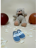 Carica l'immagine nel visualizzatore Galleria, Scarpine neonato raso avion con personalizzazione nome