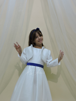 Carica l'immagine nel visualizzatore Galleria, Giacchino con collo sciallato in mikado bianco