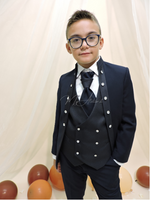 Carica l'immagine nel visualizzatore Galleria, Completo cerimonia bambino blu notte guru