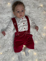 Carica l'immagine nel visualizzatore Galleria, Completo natalizio in velluto rosso