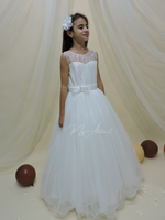 Carica l&#39;immagine nel visualizzatore Galleria, Vestito comunione in con tulle glitterato
