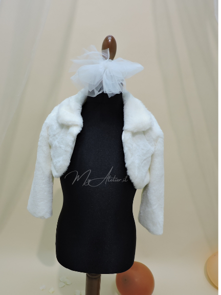 Pelliccia elegante cerimonia bambina