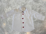 Carica l&#39;immagine nel visualizzatore Galleria, Camicia collo normale cotone con bottoni velluto e iniziali sul polso

