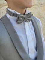 Carica l'immagine nel visualizzatore Galleria, Set Bimbo in Raso Verde Salvia Gilet Doppio Petto e Pantaloncino