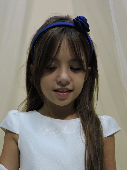 Cerchietto per capelli con fiore azzurro