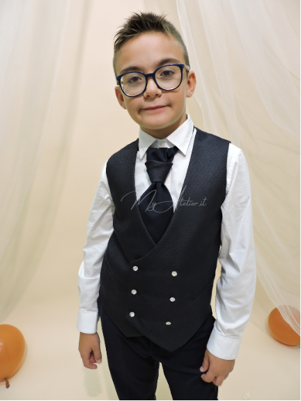 Completo cerimonia bambino blu notte guru