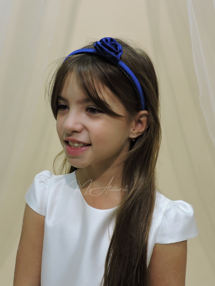 Cerchietto per capelli con fiore azzurro