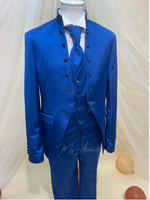 Carica l&#39;immagine nel visualizzatore Galleria, Completo diciottesimo elegante azzurro guru bottoni sul petto
