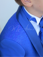 Carica l&#39;immagine nel visualizzatore Galleria, Completo cerimonia bambino azzurro con strass
