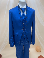 Carica l&#39;immagine nel visualizzatore Galleria, Completo diciottesimo elegante azzurro guru bottoni sul petto
