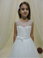 Carica l&#39;immagine nel visualizzatore Galleria, Vestito comunione in con tulle glitterato
