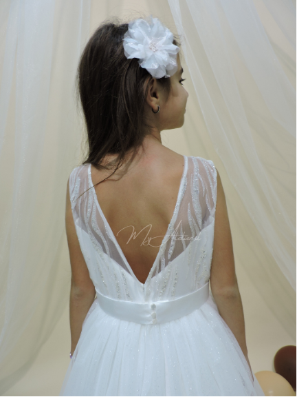 Vestito comunione in con tulle glitterato