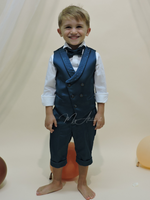 Carica l&#39;immagine nel visualizzatore Galleria, Gilet con strass e pantaloncino cerimonia bambino verde smeraldo
