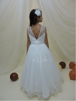 Carica l&#39;immagine nel visualizzatore Galleria, Vestito comunione in con tulle glitterato

