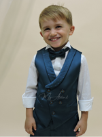 Carica l&#39;immagine nel visualizzatore Galleria, Gilet con strass e pantaloncino cerimonia bambino verde smeraldo
