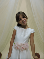 Carica l&#39;immagine nel visualizzatore Galleria, Vestito elegante cerimonia in mikado bianco
