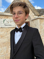 Carica l'immagine nel visualizzatore Galleria, Completo Comunione Bimbo Nero con Pioggia di Strass