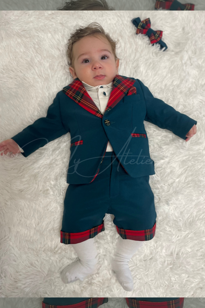 Completo natalizio verde e tartan